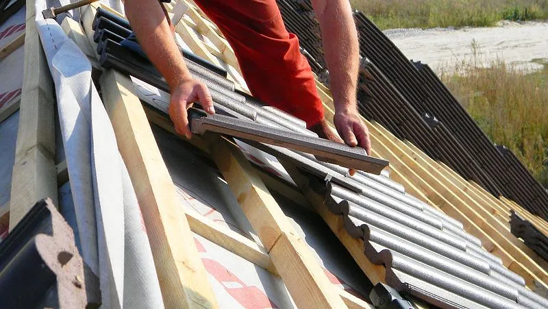 A brand new tiled roof